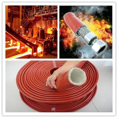 Le caoutchouc de silicone de résistance de flamme a enduit l'isolation thermique gainante de fibre de verre