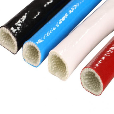 Tuyau gainant et câble de silicone de fibre de verre rouge à hautes températures en caoutchouc