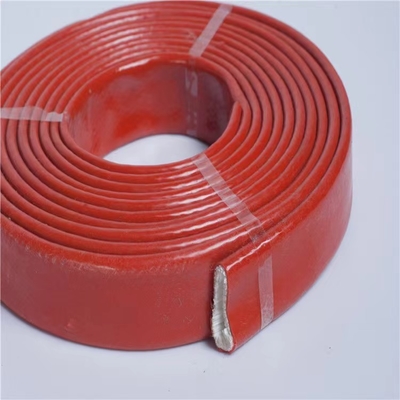Fibre de verre résistante au feu gainant d'anti produits chimiques corrosifs enduits du caoutchouc de silicone