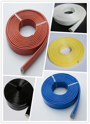 Fibre de verre résistante au feu gainant d'anti produits chimiques corrosifs enduits du caoutchouc de silicone