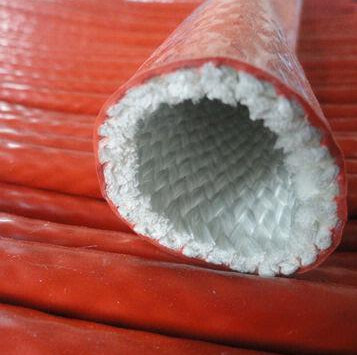 Le caoutchouc de silicone de résistance de flamme a enduit l'isolation thermique gainante de fibre de verre