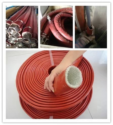 Fibre de verre à hautes températures de protection tressée avec le caoutchouc de silicone enduit