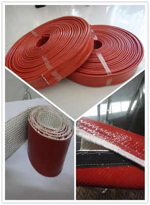 Fibre de verre à hautes températures de protection tressée avec le caoutchouc de silicone enduit