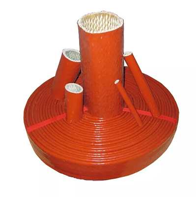 isolation thermique ignifuge en caoutchouc de douille tressée enduite de fibre de verre de silicone de 80mm