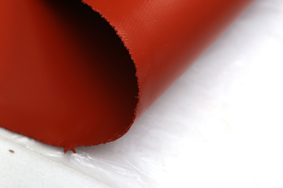 Tissu enduit de silicone rouge de fibre de verre pour le petit pain ignifuge de tissu de joint de dilatation