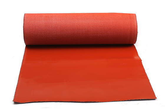 Tissu enduit de silicone non inflammable de fibre de verre rouge