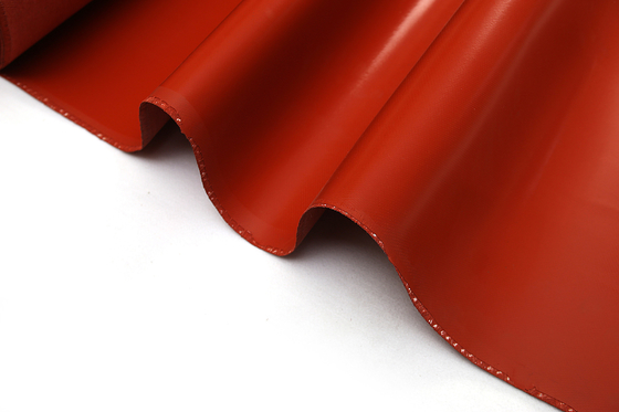 Tissu enduit de silicone non inflammable de fibre de verre rouge